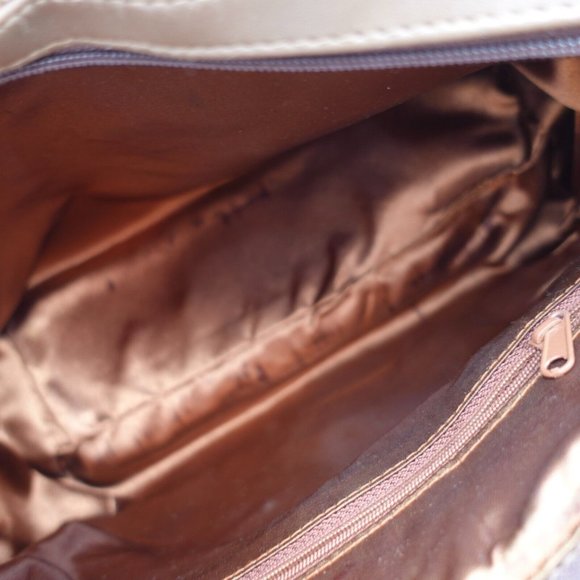 VINTAGE Brown Bag‎ Leather Purse Animal Print Japanese Handbag Boho SUSANA JAPAN